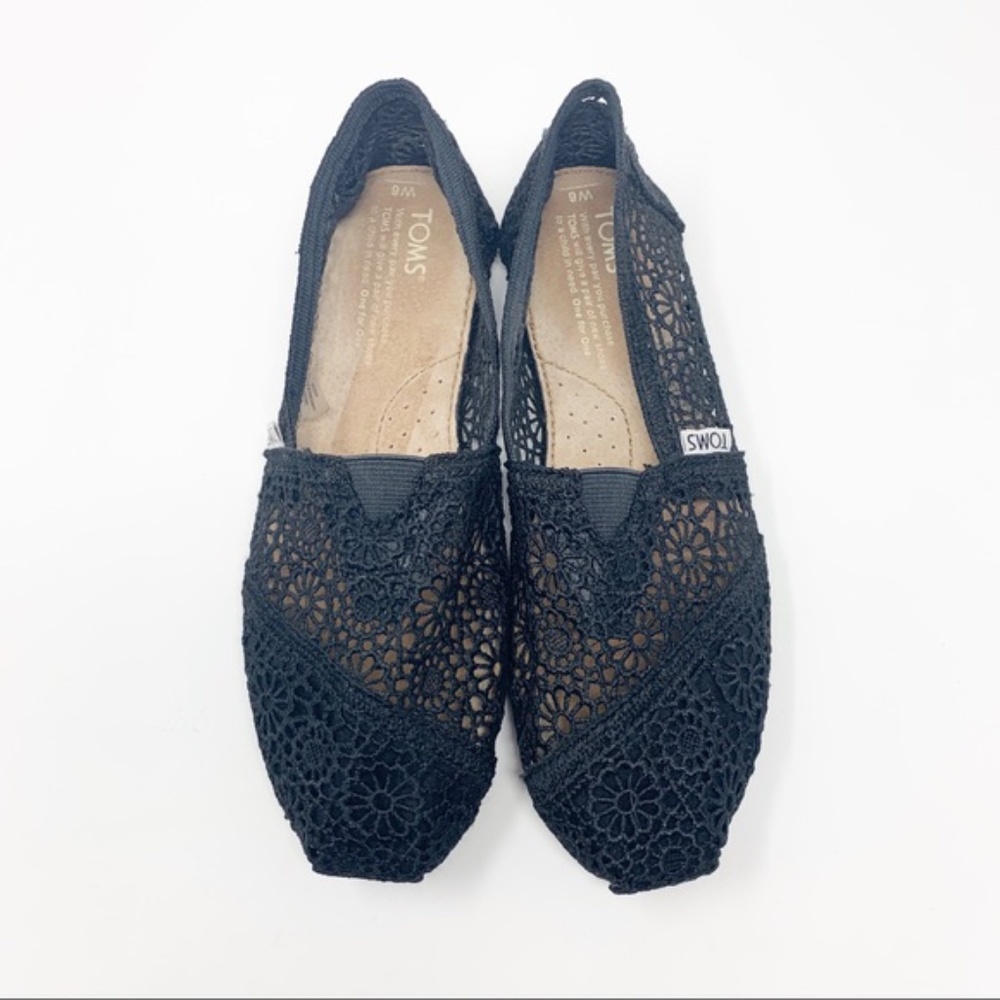 Toms • Black Moroccan Crochet Classic Flats 6